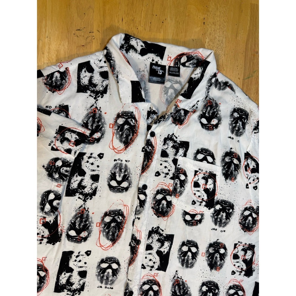 Friday The 13th Jason Voorhees Rayon Camp Shirt Button Up Horror 3XL